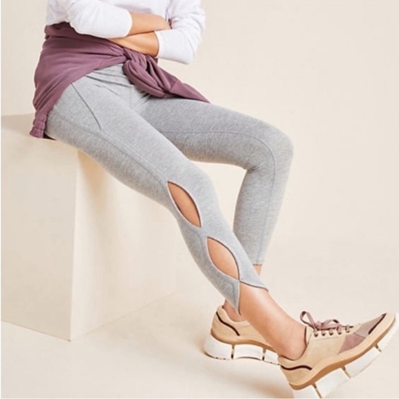Free People Pants - FREE PEOPLE FP Movement Infinity Gray Leggings with Cutout Details